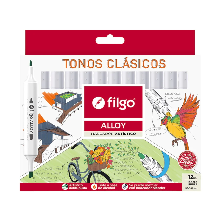 Marcadores Clásicos - Set x12 Filgo Alloy