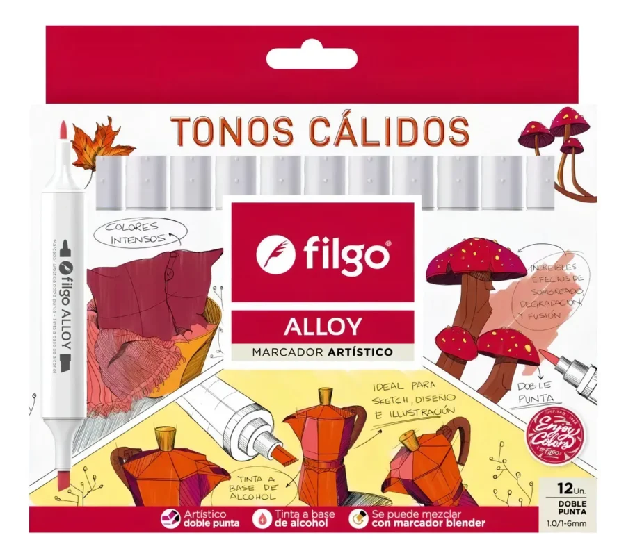 Marcadores Cálidos - Set x12 Filgo Alloy